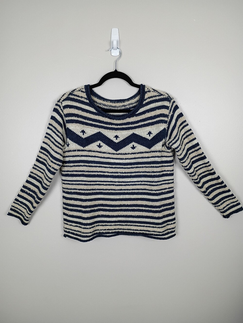 Vintage Lauren Ralph Lauren Roll Neck Striped Fair Isle Knit Sweater Medium